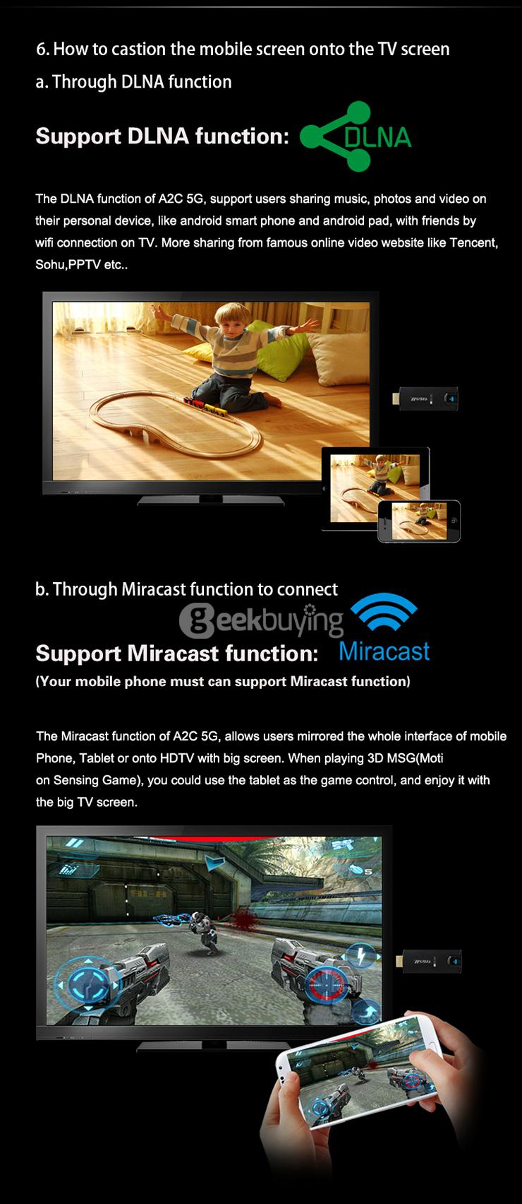 Measy A2C RK2928 5G WIFI Dongle DLNA Miracast Airplay