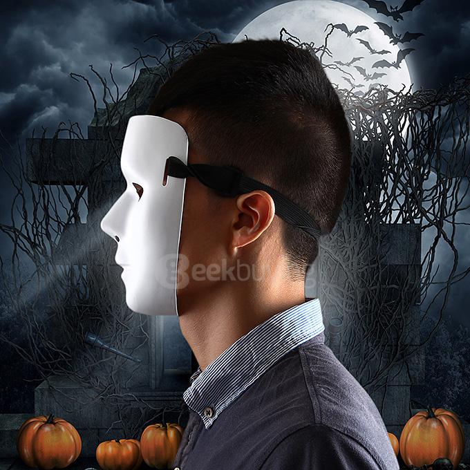 Scary Saw Billy PVC Mask for Halloween Masquerade Parties - White