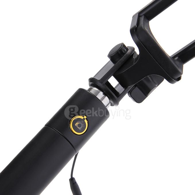 Luxury Wired Self Portrait Selfie Stick Handheld Monopod Extendable Stick For iPhone Samsung HTC Smartphones - Gold