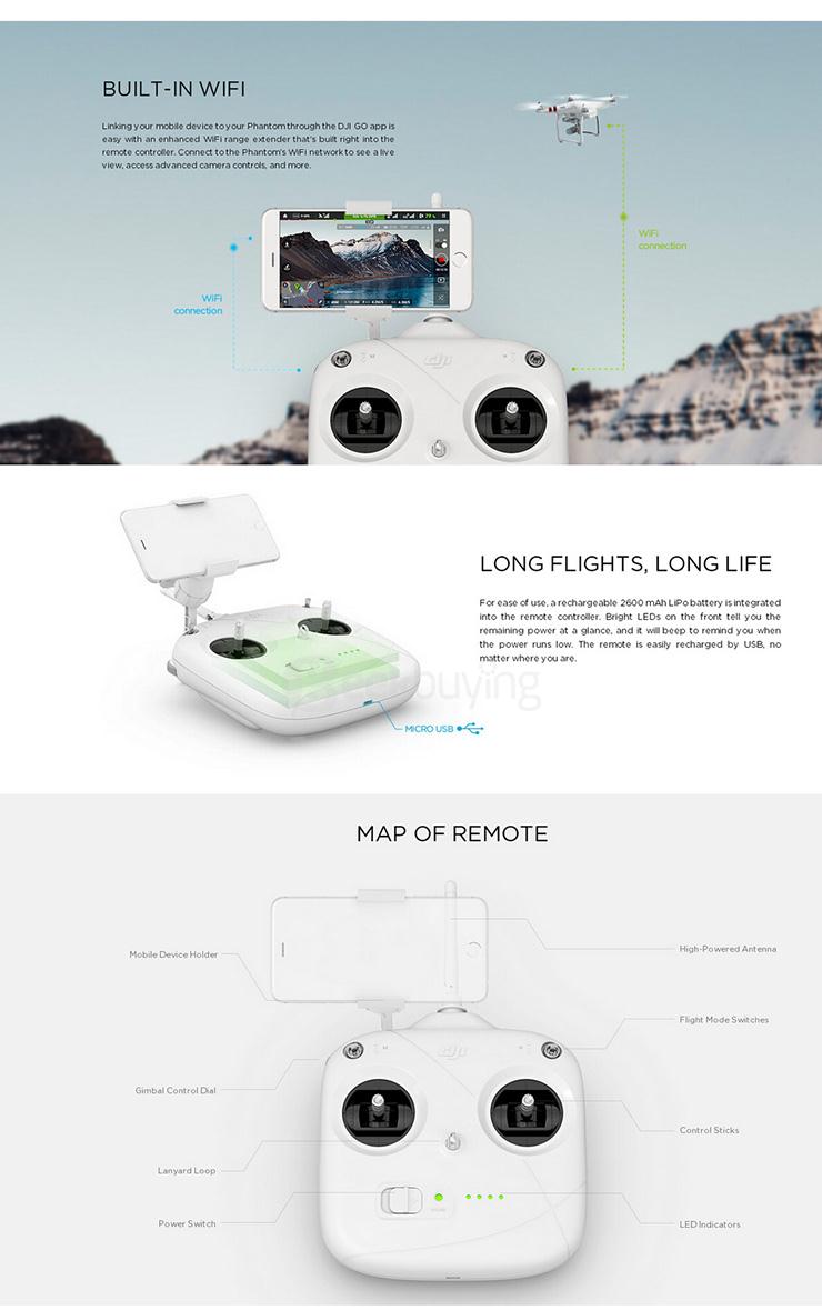 DJI Phantom 3 Standard FPV Quadcopter 12MP Camera Shoots 2.4K Video RC Drone RTF - White + Pink