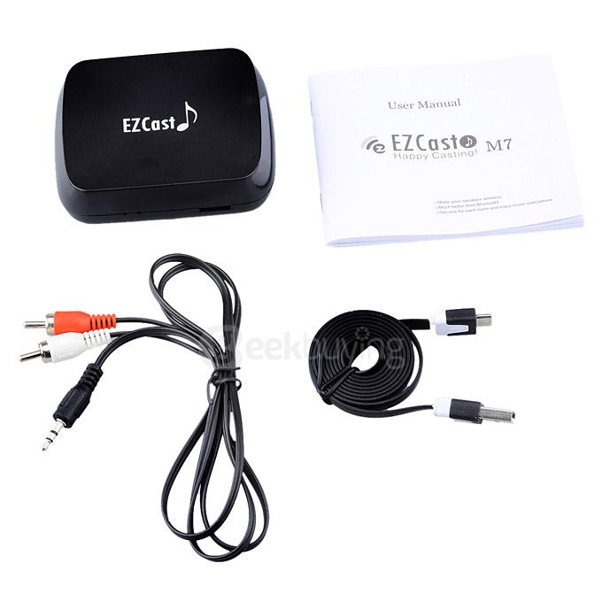 M7 Wi-Fi Audio Music Streamer Receiver HD Media Box Wi-Fi Support Qplay DLAN AirPlay EZCast - Black