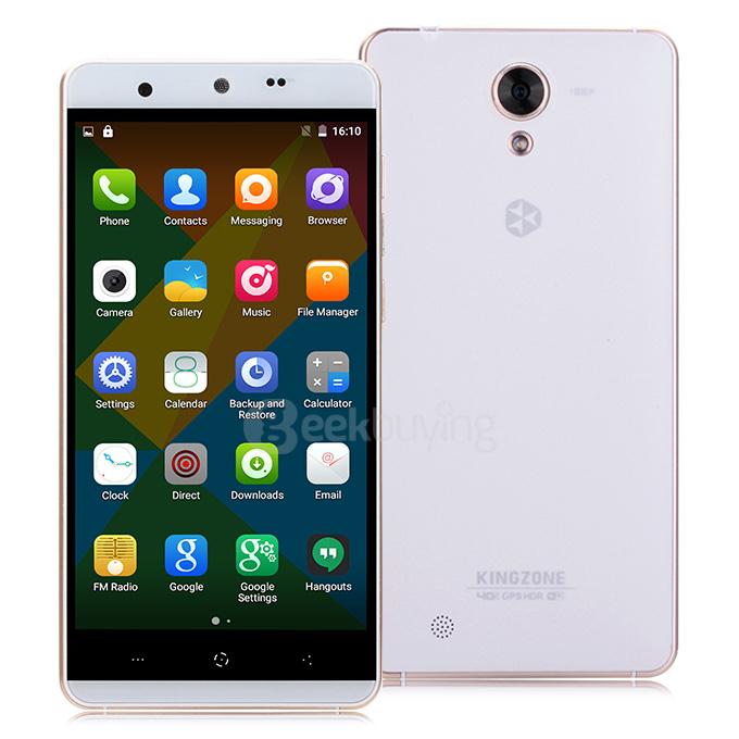 KINGZONE N5 5.0inch 2.5D Arc Screen 4G FDD-LTE Android 5.1 2GB 16GB Smartphone 64bit MT6735P Quad Core 13.0MP - White