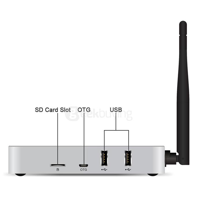 GTQ Android 5.1 4K Media Player S812 Quad Core 2G/8G 2.4G/5.8G WIFI Gigabit LAN Bluetooth4.0 H,265 HDMI OTG - White