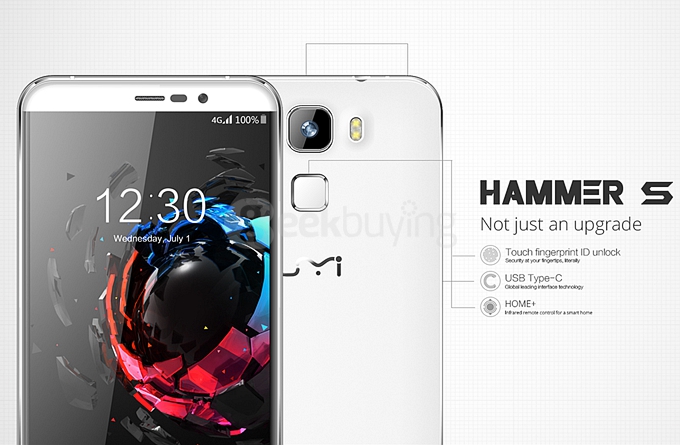 UMI HAMMER S 5.5inch HD 4G FDD-LTE Android 5.1 2GB 16GB Smartphone 64bit MTK6735M Quad Core TOUCH ID Smart Wake - White