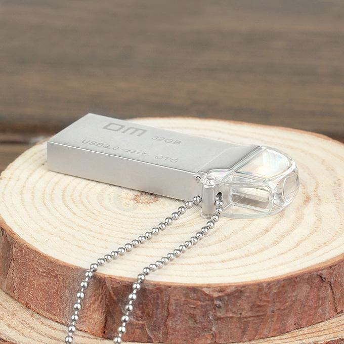 DM PD009 Waterproof 32GB USB 3.0 + Micro USB OTG Flash Drive U Disk for Smart Phone & Computer - Silver