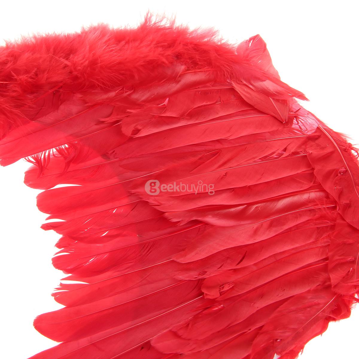 60*45cm Christmas Halloween Costume Feather Angel Wings - Red