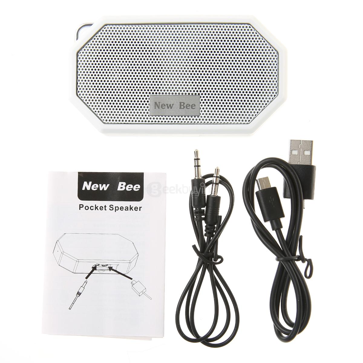 New Bee Portable Pocket Speaker Waterproof Shockproof Wireless BT4.0 Music Player With Mic For iPhone Samsung LG HTC