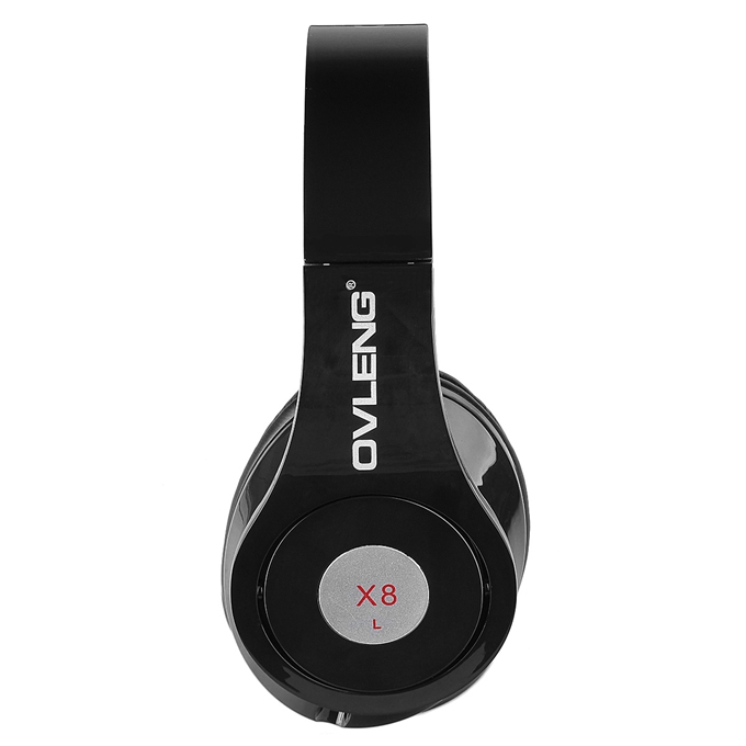 Ovleng X8 Fashion Studio Earphones Stereo Bass Headphone Powerful Sound Gaming Headset with Mic - Black