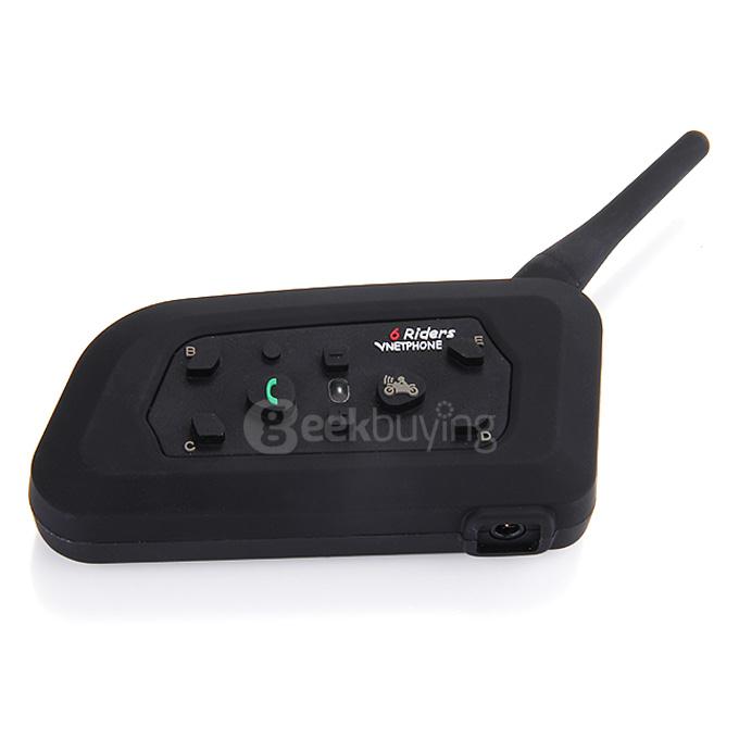 V6-1200 Bluetooth 3.0 Motorcycle Helmet Bluetooth Headeset Interphone BT Wireless Intercom - Black