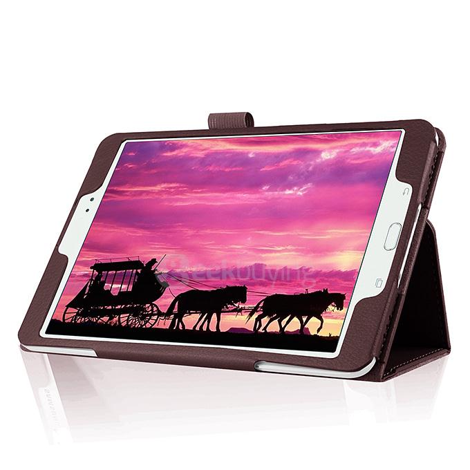 Foldable Leather Stand Cover Case with Holder For Samsung GALAXY Tab S2 8.0 Inch Tablets - Gray