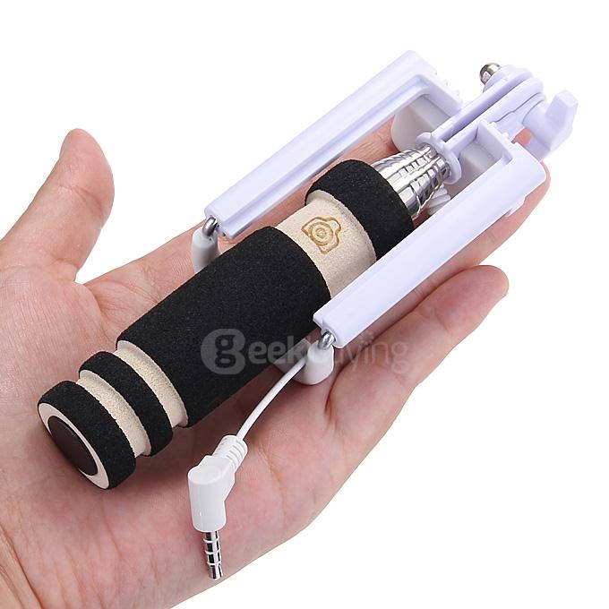 Super Mini Handy Selfie Stick Universal Handheld Monopod Self Timer Selfie Pole for IOS Android - Black