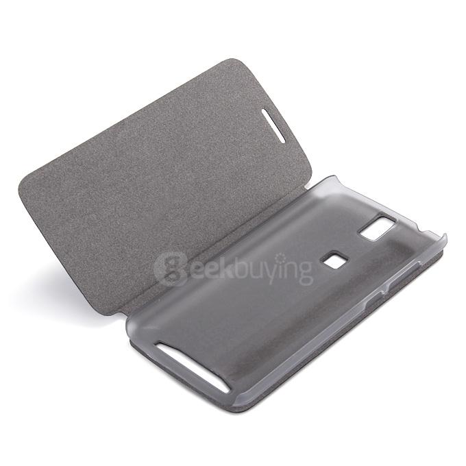 Protective Hard Cover Flip Stand Leather Case for Elephone P8000 Smartphone - Black