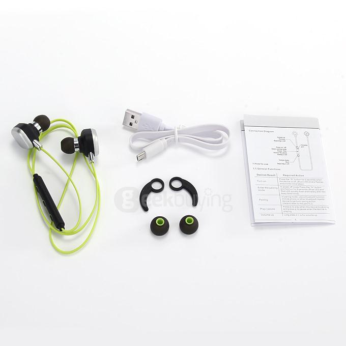IP55 Wireless Bluetooth Earphone CSR 4.1 Voice Prompt Multipoint Music Headset Stereo Sports Earpiece with MIC - Yellow