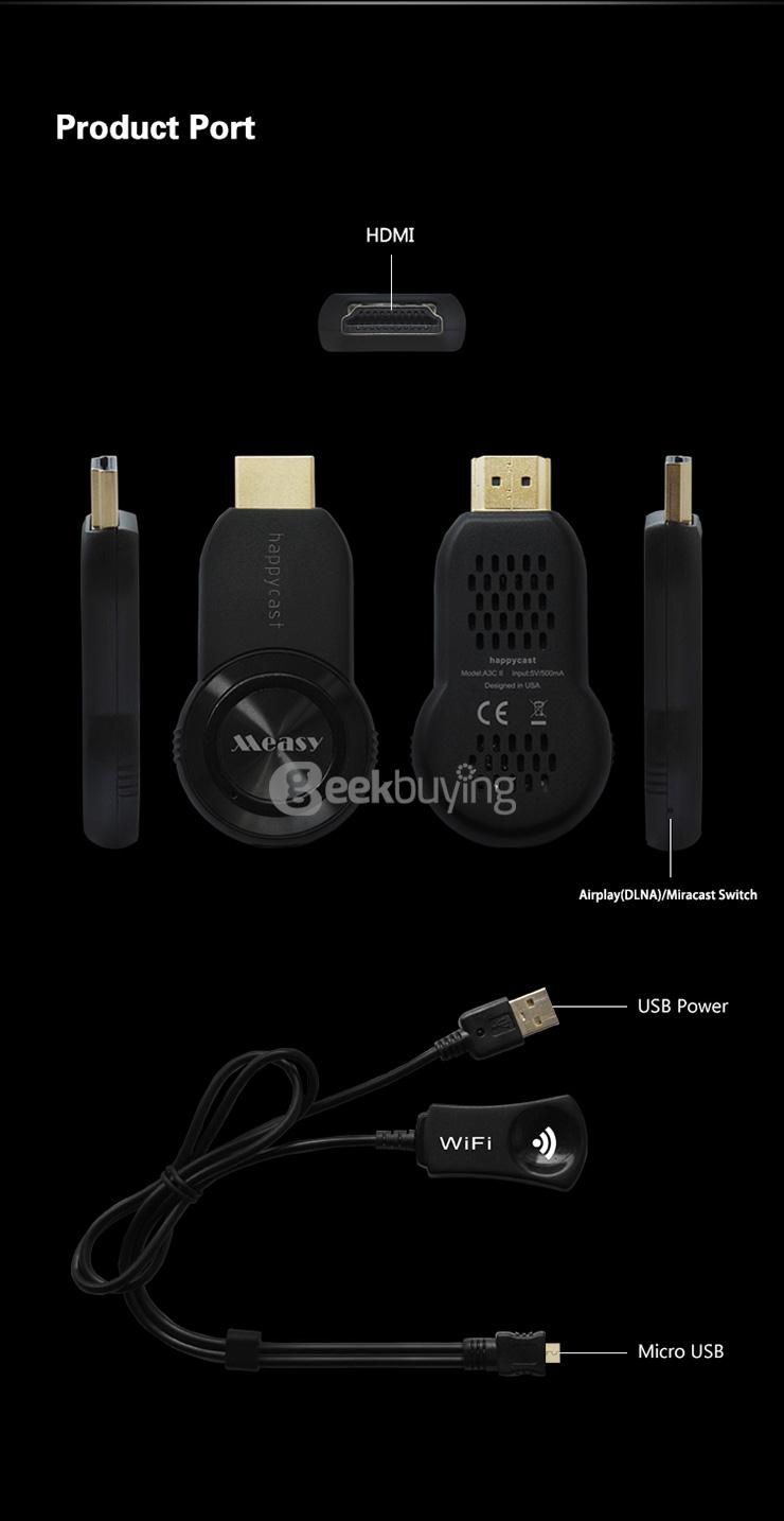 Measy A3C II AM8252 WIFI Dongle DLNA Airplay Miracast