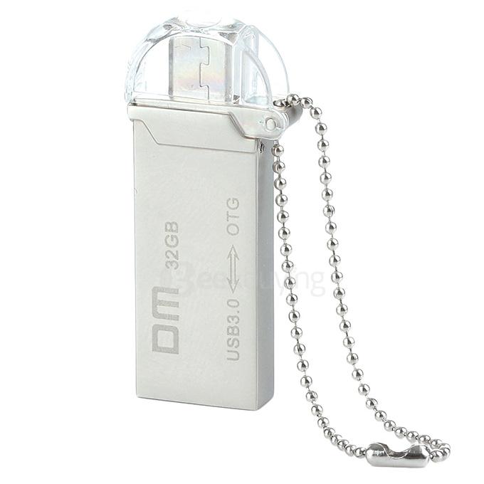 DM PD009 Waterproof 32GB USB 3.0 + Micro USB OTG Flash Drive U Disk for Smart Phone & Computer - Silver