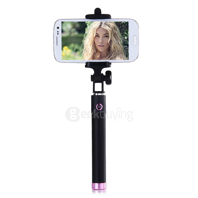Extendable Mini Wireless Selfie Stick Rechargeable Handheld Bluetooth Monopod For iPhone Samsung HTC SONY - Purple