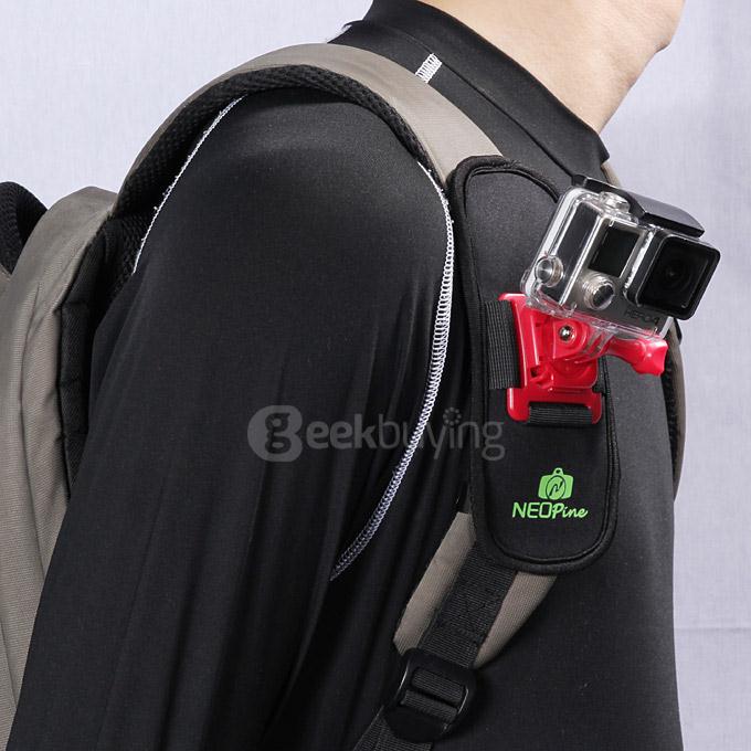 Neopine NSC-1 Adjustable Backpack Mount Camera Accessory For Xiaoyi Yi / Gopro Action Camera - Red