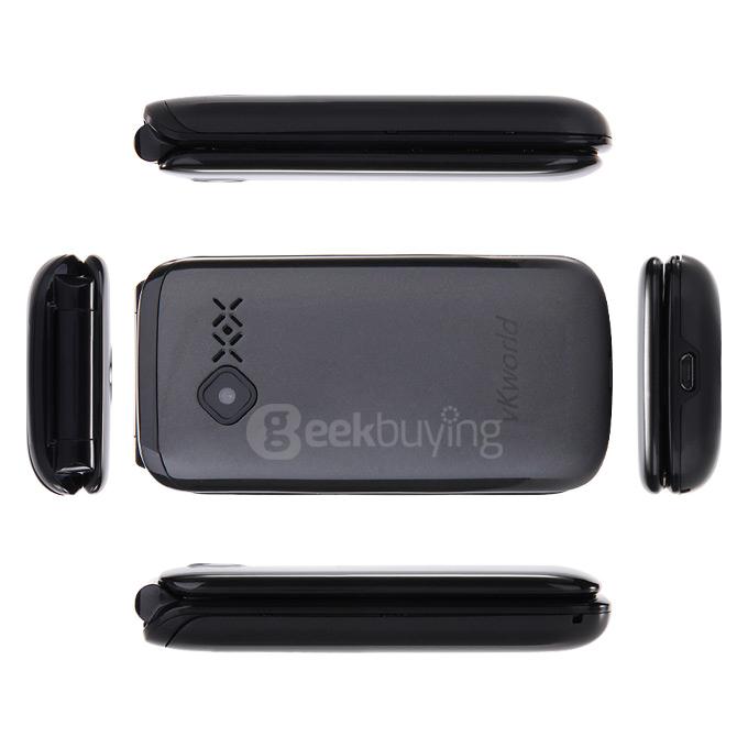 VKworld Diamond Z2 2.4inch TFT Color Display Screen Flip Rotation Cellphone Elder People Mobile Phone - Black
