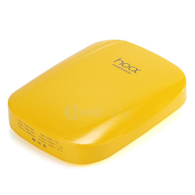 Hoox C02 Magic Stone Series 6000mAh Polymer Power Bank Dual USB Quick Charge Energy Saving - Yellow