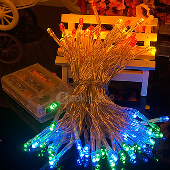 40 LED String Lights LED Strips Battery Operated Lamp For Bedroom Decoration Wedding Christmas Party - Rainbow