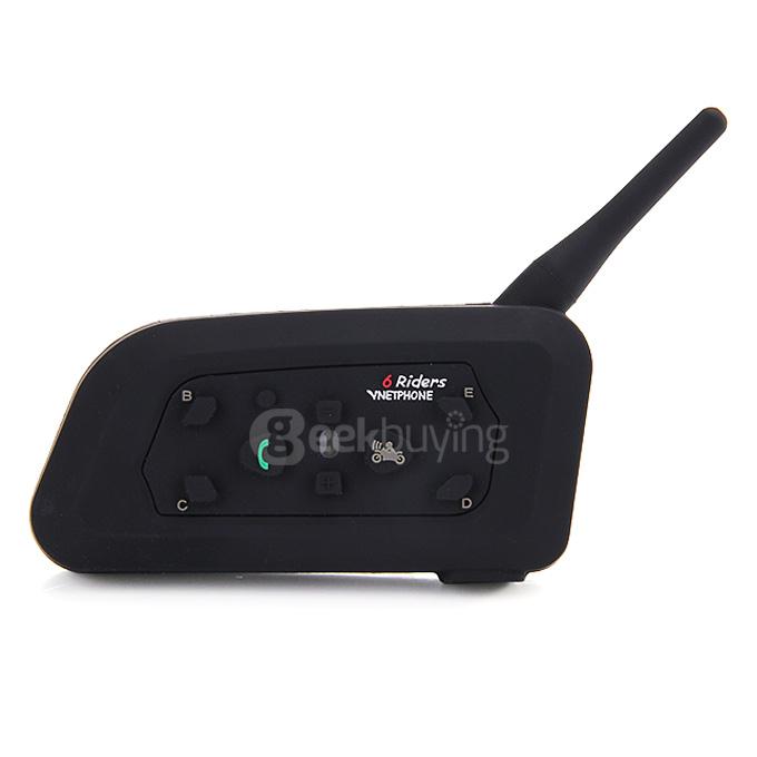 V6-1200 Bluetooth 3.0 Motorcycle Helmet Bluetooth Headeset Interphone BT Wireless Intercom - Black