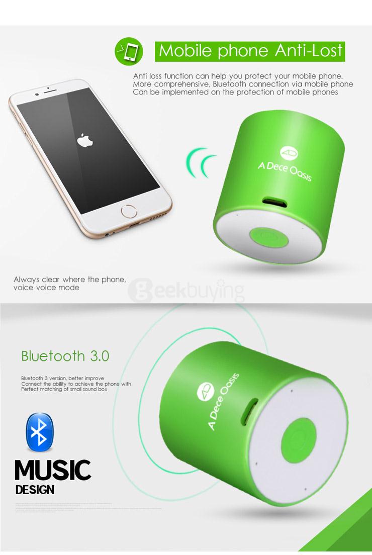 ADO Mate 5 Hansfree Bluetooth Wireless Stereo Speaker BT3.0 With Self-Timer/Tracker For iOS Android - White