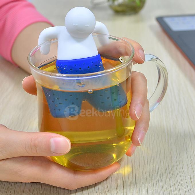 Portable Creative Silicon Mr Tea Infuser Tea Bag Holder 5Pcs - Mixed Color
