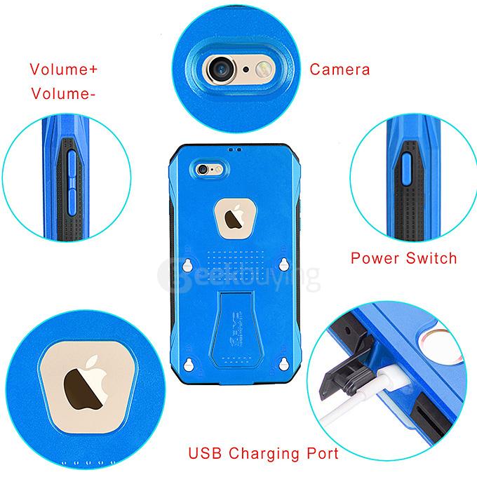 RIYO Waterproof Shockproof Dirtproof SnowProof IP68 Standard Cover Case Protective Case For iPhone 6 Plus / iPhone 6s Plus - Blue
