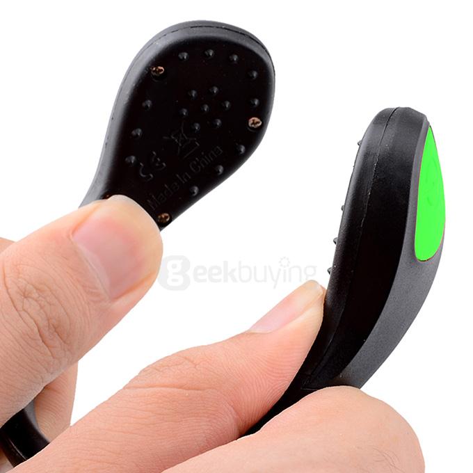 Outdoor Portable Shoes Light Safe LED Wrist Light Lamp Clip - Black + Green