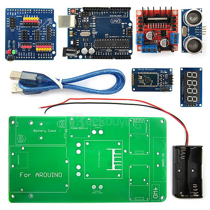 4WD Bluetooth Controlled Smart Robot Car Kits W/ Installation Tutorial for Arduino