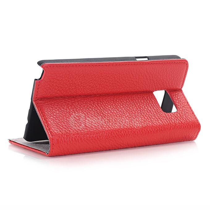 Litchi Texture Leather Case With Holder/Card Slots/Wallet For Samsung Galaxy Note 5 - Red