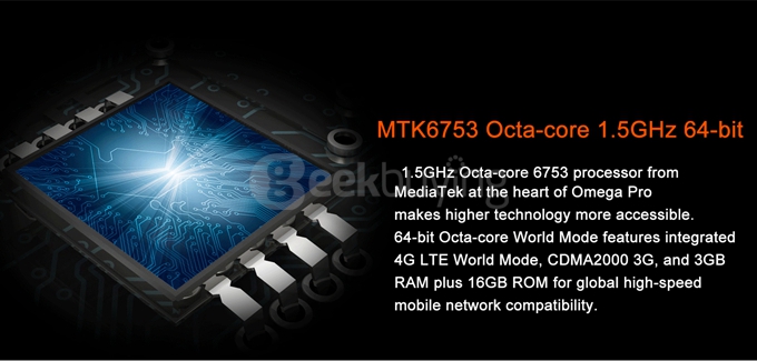 Blackview Omega Pro 5.0inch LG LCD Android 5.1 3GB 16GB Smartphone 64-bit MT6753 Octa Core 1.5GHz 13.0MP - Black