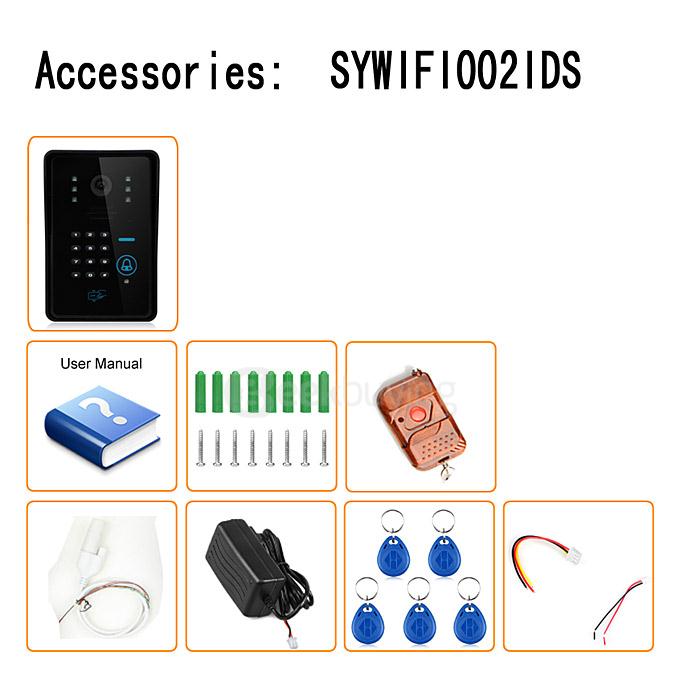 ENNIO SYWIFI002IDS WIFI Wireless Video Door Phone System with Card Unlock Function & Remote Wireless Control(US Plug) - Black