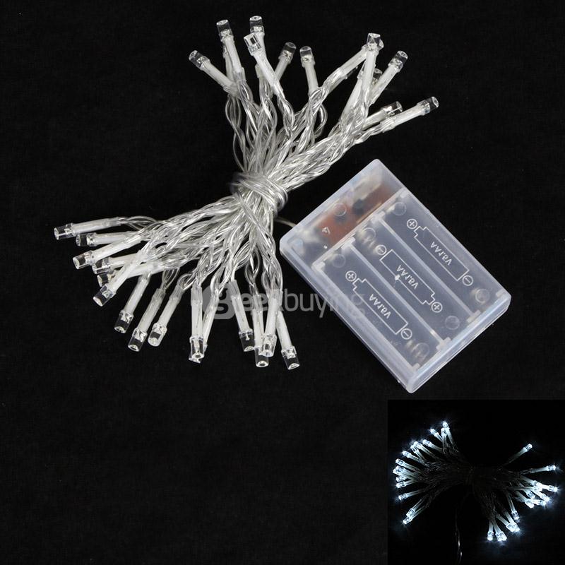 50 LED String Lights Battery Operated Light Strips for Christmas Wedding Birthday Party - White