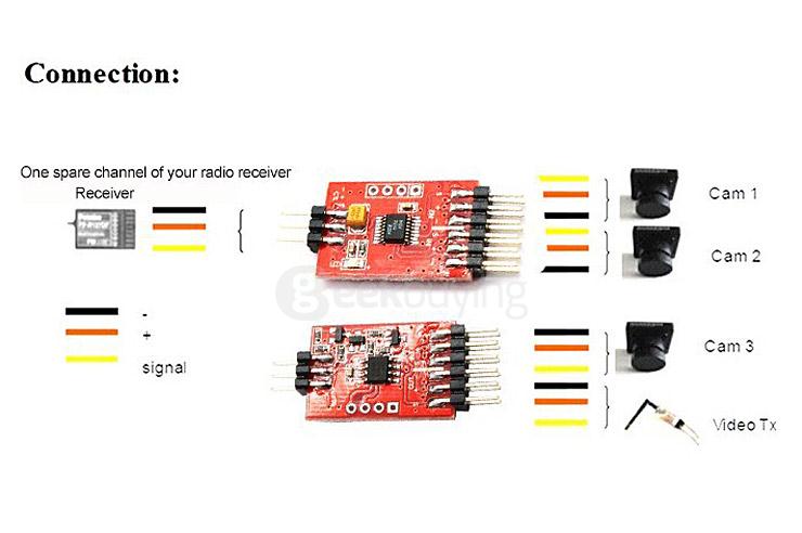 3CH Video Switcher Module 3 Way Video Switch Unit for FPV Camera