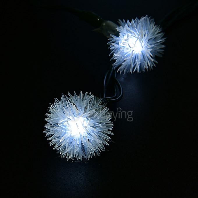 4.8m 20 LED Solar Outdoor String Lights Fairy Lights Chuzzle Ball Solar Powered Outdoor String Lights - White