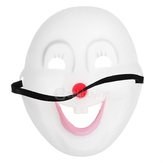 Halloween Masquerade Party PVC Clown Mask - White + Black + Red