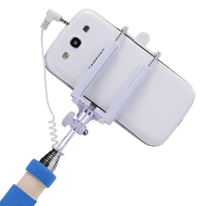 Super Mini Handy Selfie Stick Universal Handheld Monopod Self Timer Selfie Pole for IOS Android - Blue