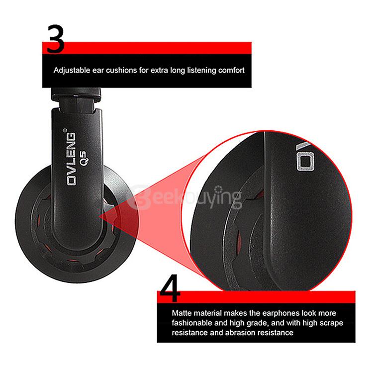 Ovleng Q5 Fashion Stereo Game Headphone Super Bass USB Headset With Rotary Mic For PC Laptop - Black