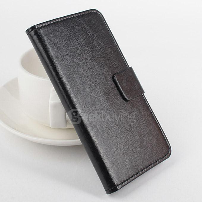 Protective Hard Cover Flip Stand Leather Case for Sony Xperia C5 Smartphone - Black