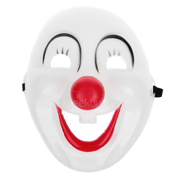 Halloween Masquerade Party PVC Clown Mask - White + Black + Red