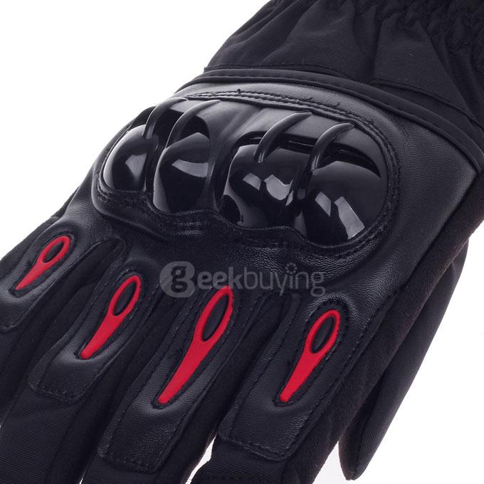 PRO-BIKER MTV-08 Stylish Waterproof Warm Full Finger Motorcycle Racing Gloves - Black+Red ( 1 Pair)
