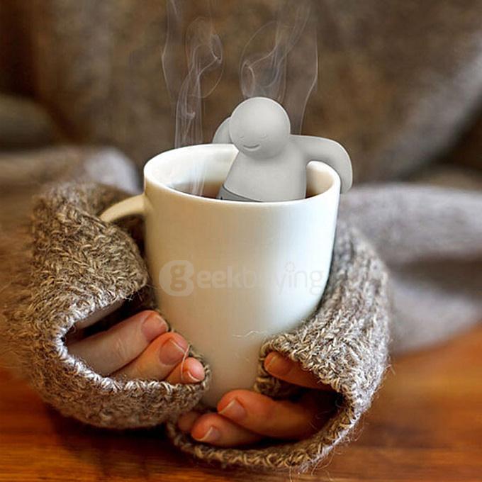 Portable Creative Silicon Mr Tea Infuser Tea Bag Holder 5Pcs - Mixed Color