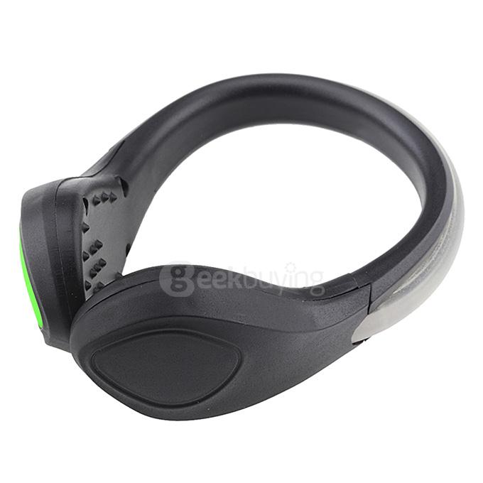 Outdoor Portable Shoes Light Safe LED Wrist Light Lamp Clip - Black + Green