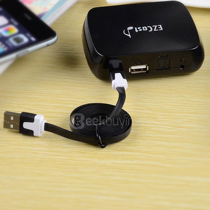M7 Wi-Fi Audio Music Streamer Receiver HD Media Box Wi-Fi Support Qplay DLAN AirPlay EZCast - Black