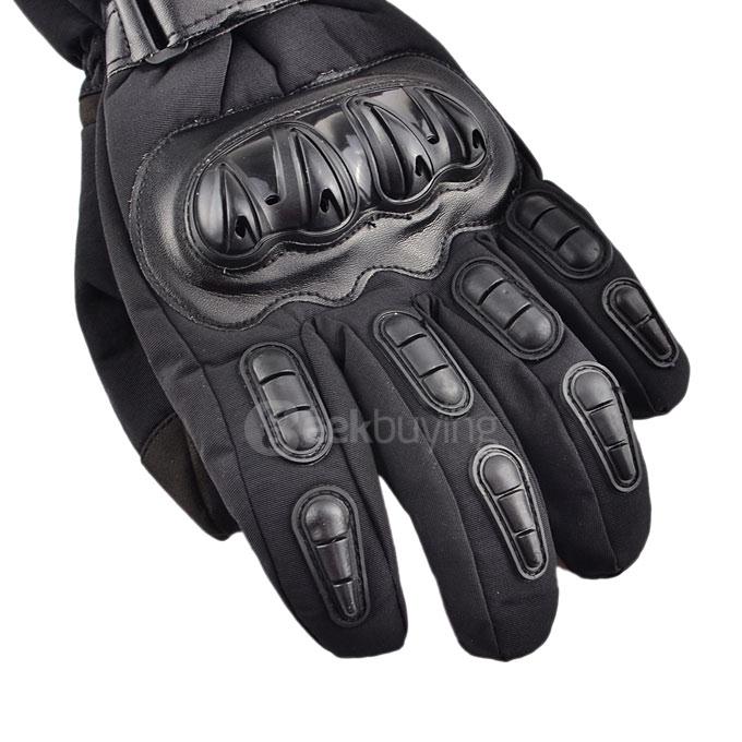 MADBIKE MD015# Stylish Waterproof Warm Full Fingers Motorcycle Racing Gloves - Black (Size-L)