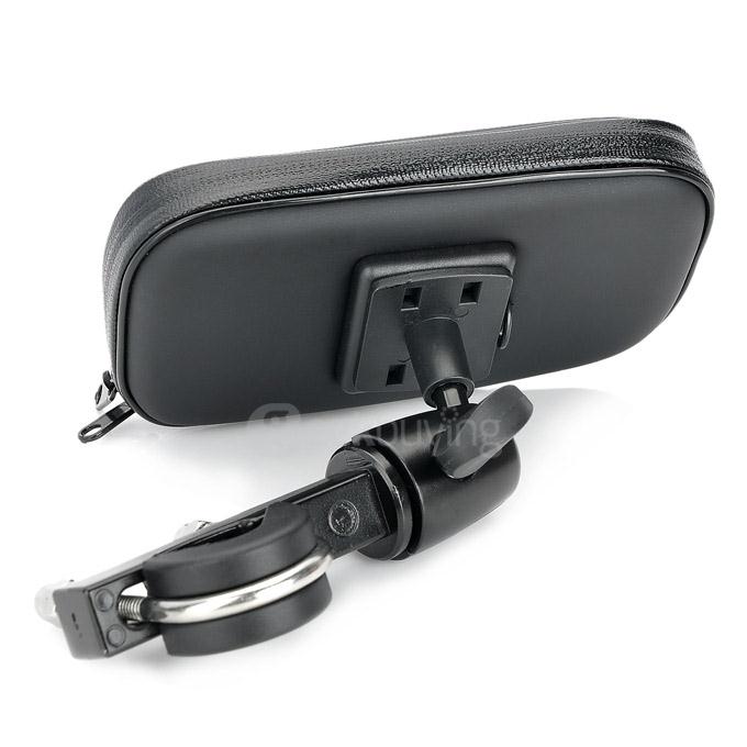 MOT-720 Universal Bike Motorcycle Swivel Mount + Waterproof Bag for Cellphone Navigation - Black