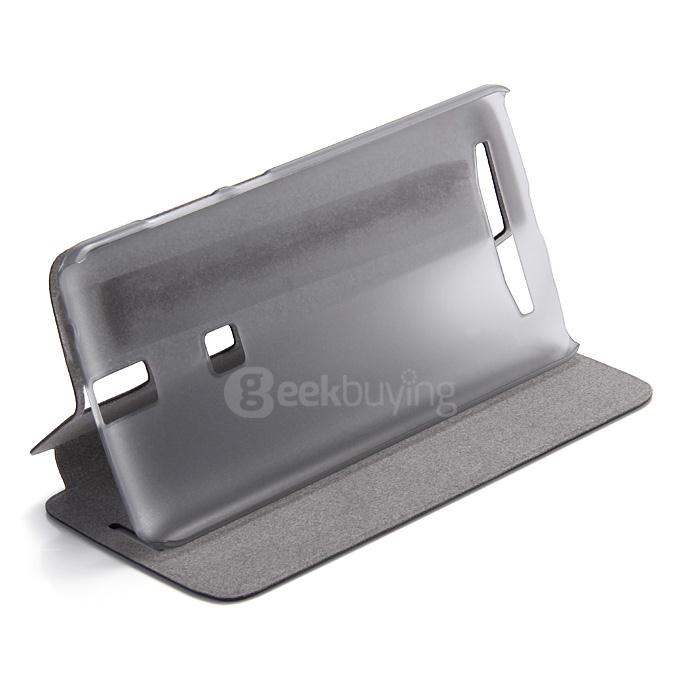 Protective Hard Cover Flip Stand Leather Case for Elephone P8000 Smartphone - Black
