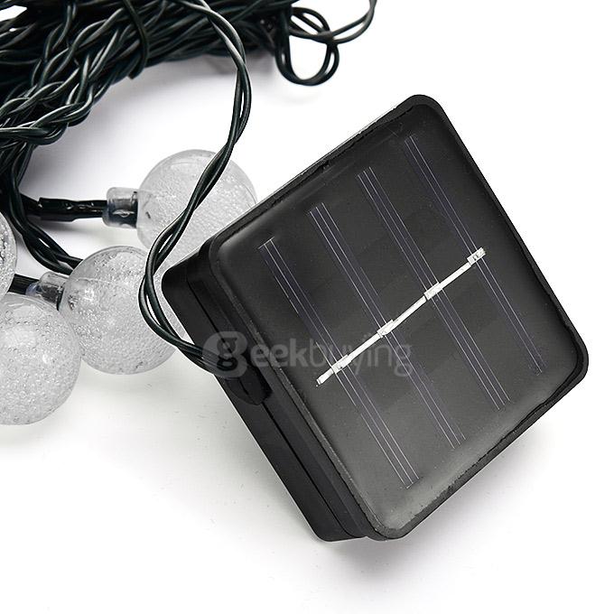 4.8m 20 LED Solar Outdoor String Lights Fairy Lights Chuzzle Ball Solar Powered Outdoor String Lights - White
