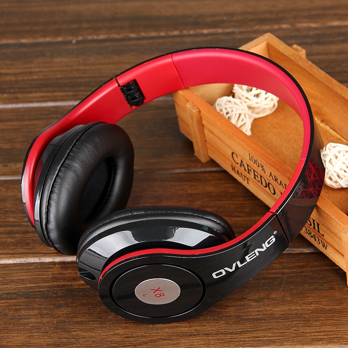 Ovleng X8 Fashion Studio Earphones Stereo Bass Headphone Powerful Sound Gaming Headset with Mic - Black